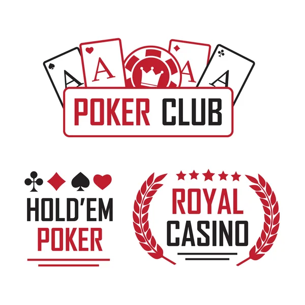 Pokerclub und Casino Vektor Zeichen gesetzt — Stockvektor