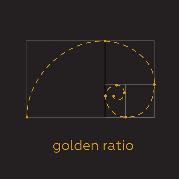 Símbolo de la proporción dorada. Ilustración vectorial Golden ratio. Concepto de proporción dorada . — Vector de stock