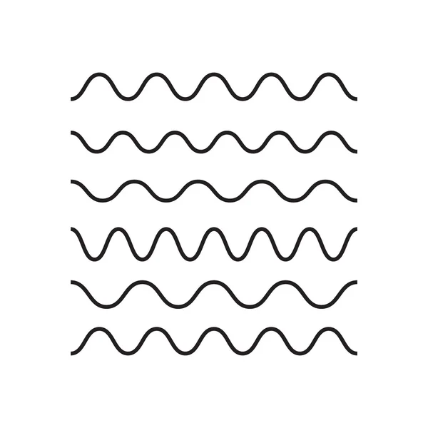 波浪轮廓图标,现代最小平面设计风格.波浪细线符号 — 图库矢量图片
