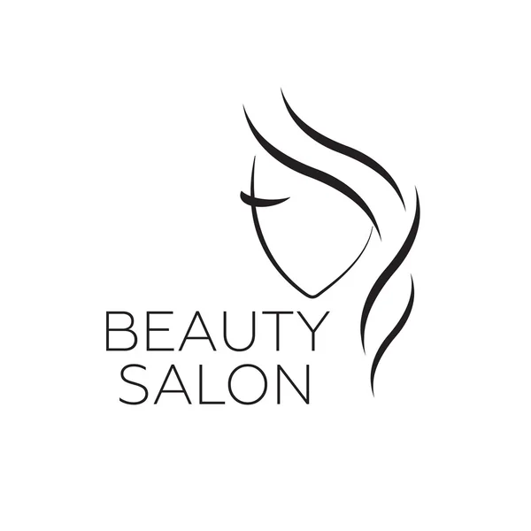 Modelo de logotipo do vetor de mulher bonita para salão de beleza, salão de beleza, procedimentos cosméticos, centro de spa — Vetor de Stock