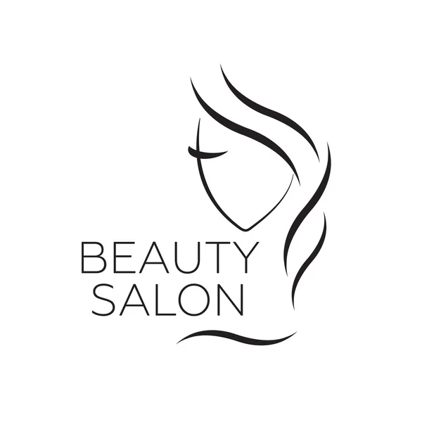 Belle femme vectoriel modèle de logo pour salon de coiffure, salon de beauté, cosmétique — Image vectorielle