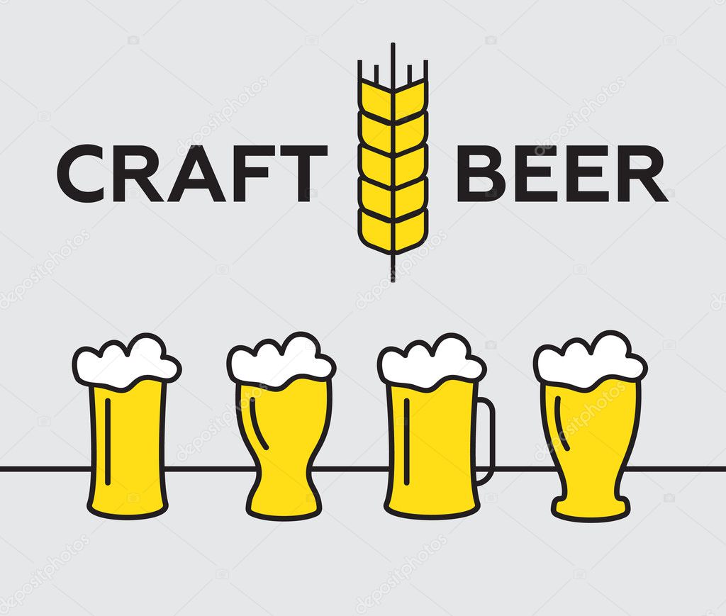 Illustration of glasses with beer vector illustration