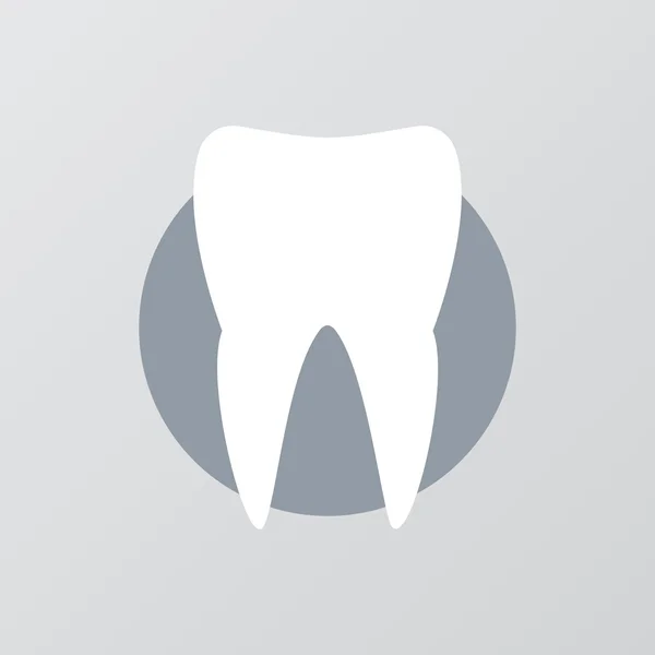Dente branco com efeito de sombra longo. Dente branco silhueta, ícone dente branco, cuidados de saúde estomatologia, dente branco humano — Vetor de Stock