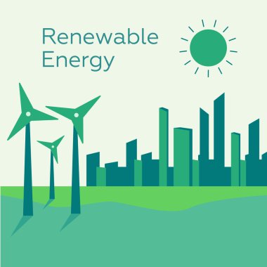 Yeşil güç türleri veya yeşil teknolojileri vektör