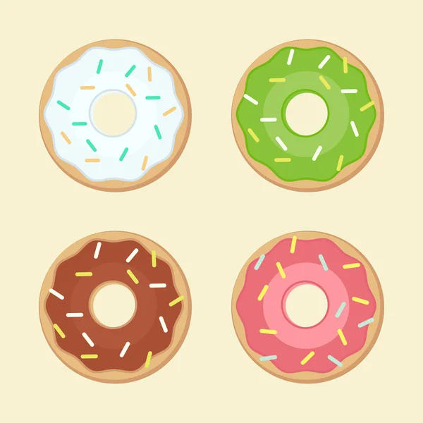 Veelkleurige donut vectorillustratie — Stockvector