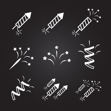 Havai fişek vektör çizim ayarlayın. havai fişek Icons set