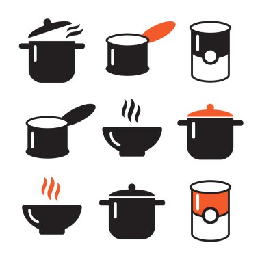 Renk çorba vektör simgeler