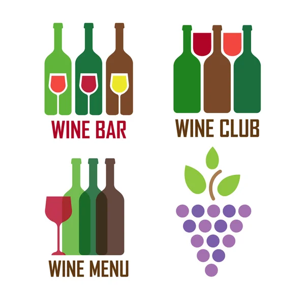 Набор логотипов винного магазина — стоковый вектор