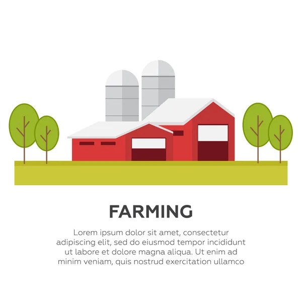 Productos ecológicos, concepto de granja — Vector de stock