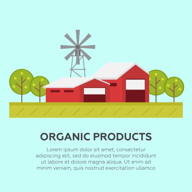 Kırsal manzara, çevre. Düz tasarım vektör illüstrasyon kavramı