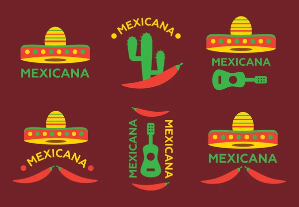 Logotipo de los sellos de caucho grunge comida mexicana — Vector de stock
