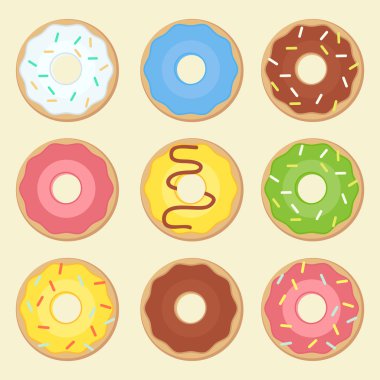 Donut kutsal kişilerin resmi ile farklı dolguları