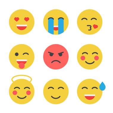 Sarı çizgi film işareti yüz ifadesi