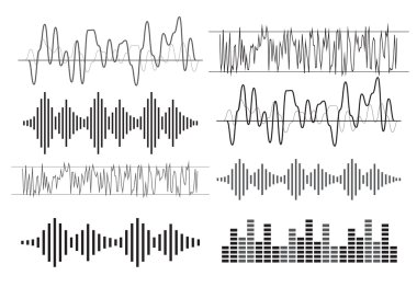 Siyah müzik ses dalgaları