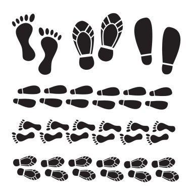 Bir ayakkabı koleksiyonu. Ayakkabı siluet siyah