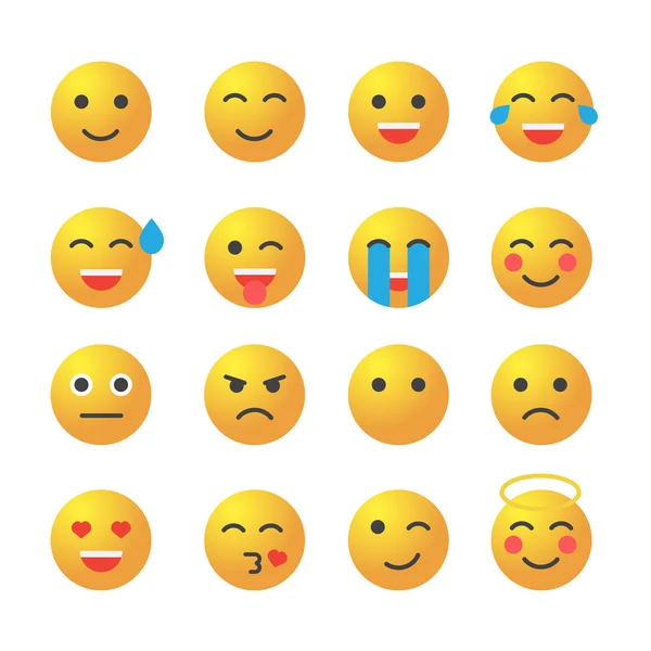 Emotikony sada. Kolekce Emoji. 3D emotikony — Stockový vektor