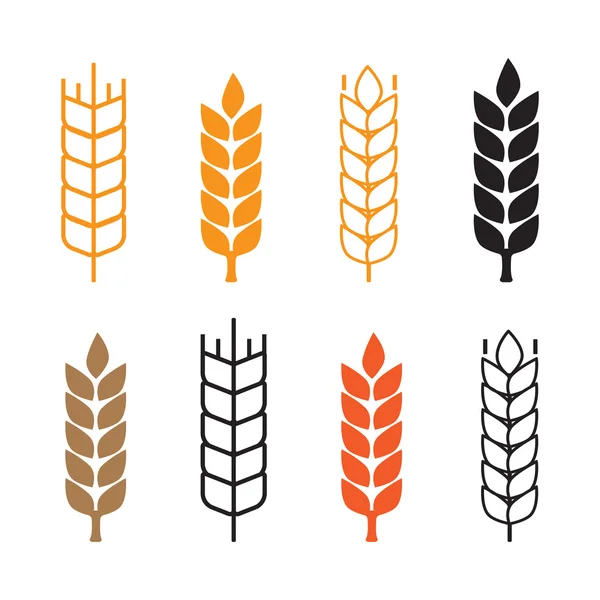 Set of simple wheat ears icons — Stock Vector