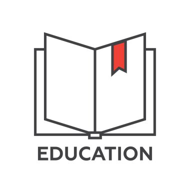 Açık kitap izole simgesi