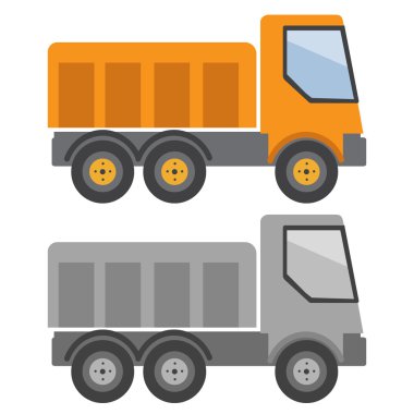 Damperli kamyon vektör çizim düz stil eps10