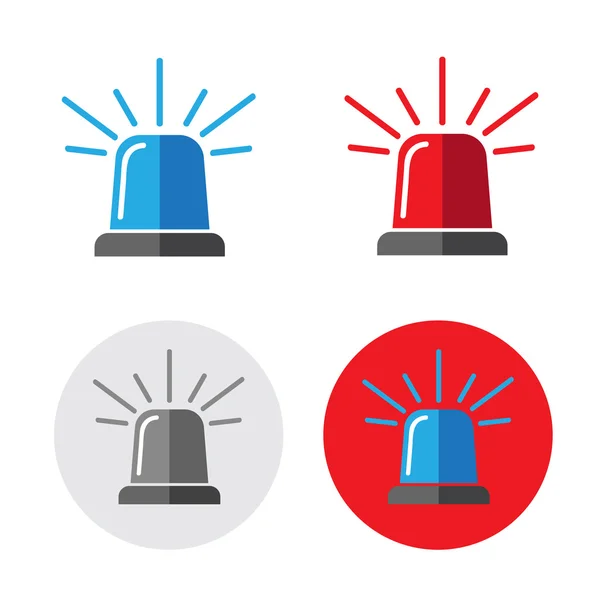 Set di icone del faro di polizia — Vettoriale Stock