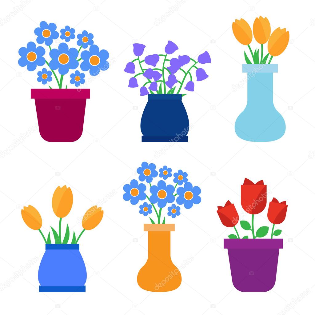 Spring Flowers In Pots And Flower Vector Image By C Myub Vector Stock Spring Flowers In Pots And Flower Vector Image By C Myub Vector Stock