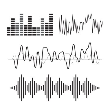 Vektör müzik ses dalgası Icon set