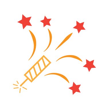 Kırmızı yıldızlar ile havai fişek tasarım