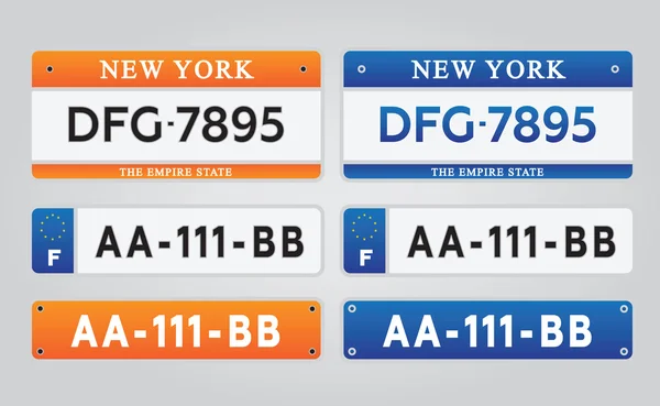 License car number plates set vector illustration Royalty Free Stock Illustrations