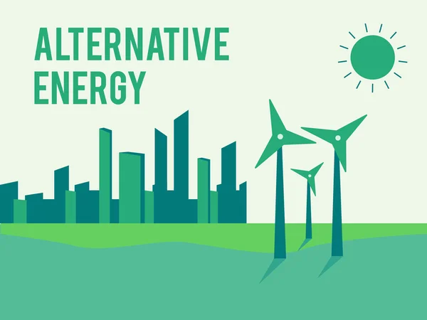 Alternatieve energie, eco of groene generatoren — Stockvector