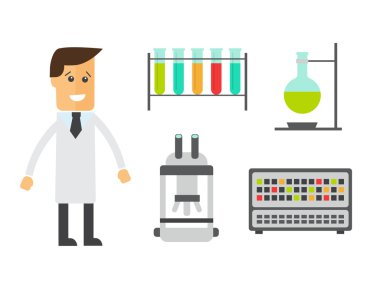 Tıbbi değnek düz renkli simgeler kümesi