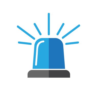 Mavi flasher siren gösteren tek tasarım öğesi