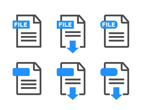 Fichier icône de téléchargement. Document texte, symbole information format web — Image vectorielle