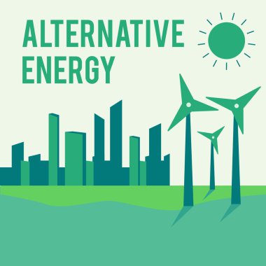 Rüzgar Turbins kırsalında düz çizgili