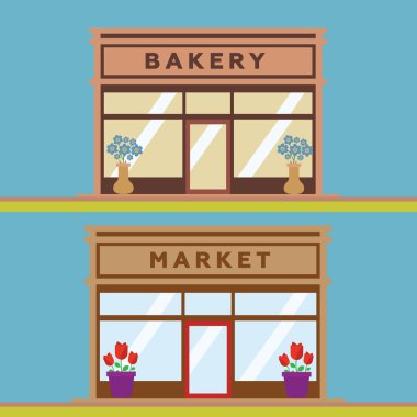 Mağaza ve dükkan cepheler vektör eps10