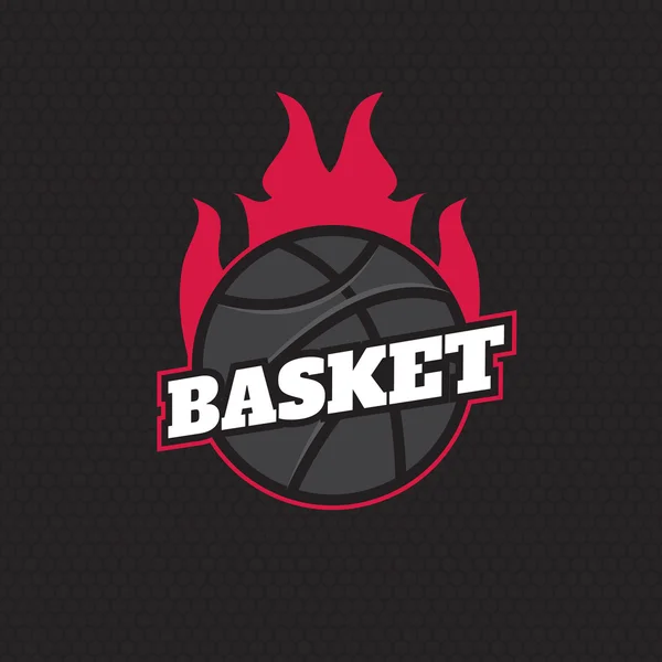 Modello di emblema torneo di basket — Vettoriale Stock