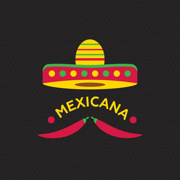 Plantilla de Logo de Chili Chili Mexicano. Logo Comida Rápida Mexicana — Vector de stock