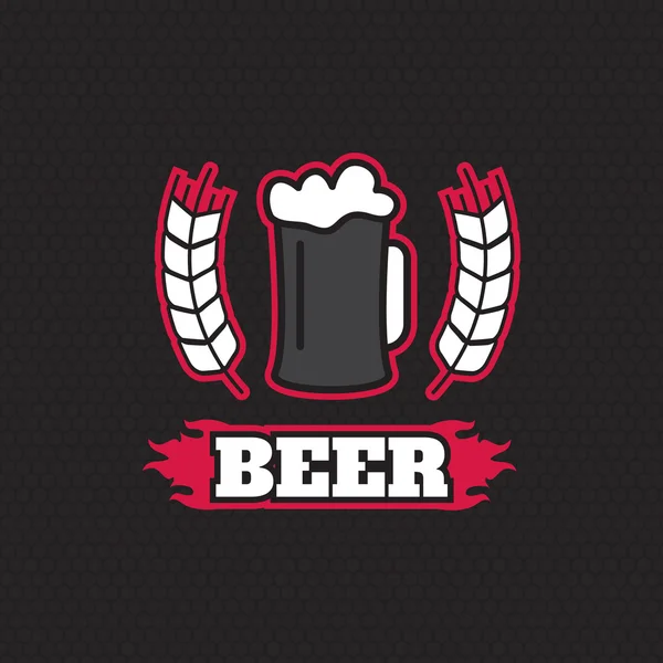 Modelo de design de logotipo de emblema retro vintage para casa de cerveja, bar, pub, empresa de cerveja —  Vetores de Stock