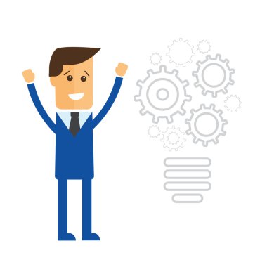 Fikir tamamlanıyor. İş illüstrasyon vektör