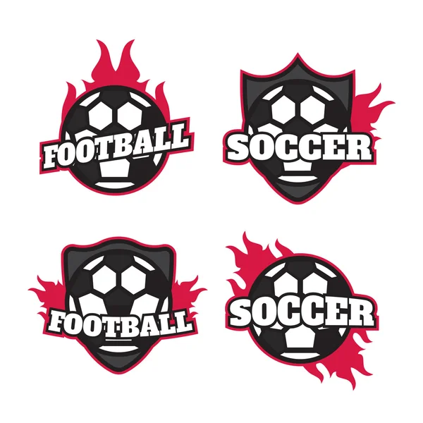 Set of soccer football badge logo design templates. Sport team — Stock Vector