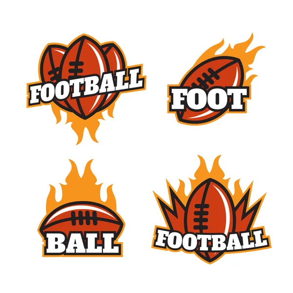 Set von bunten College American Football-Logo — Stockvektor