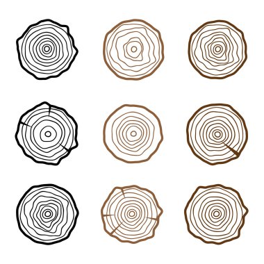 dört ağaç halkaları simgeler kümesi