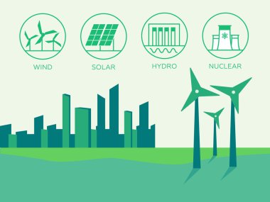 Yenilenebilir enerji vektör çizim