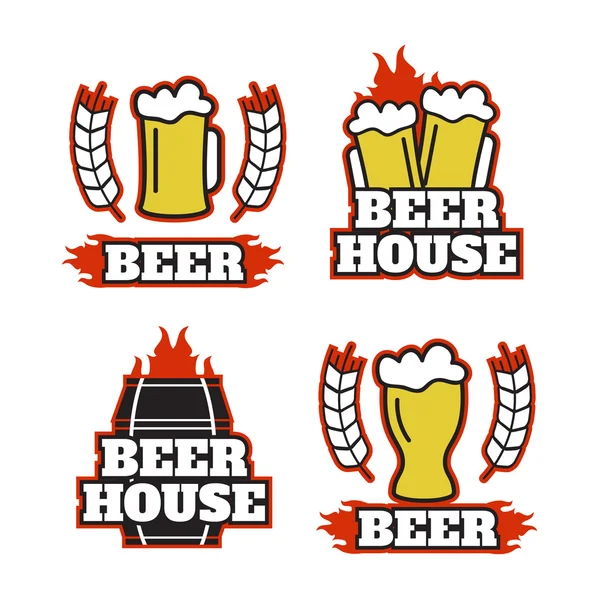 Logotipos de cervecería vintage, emblemas — Vector de stock