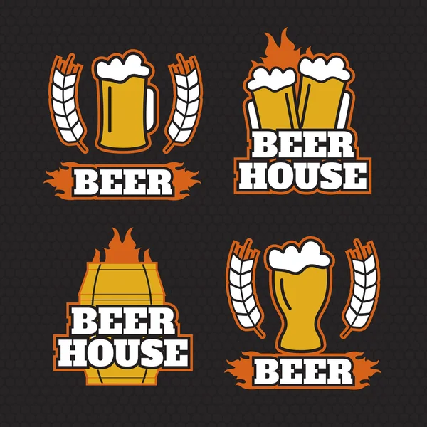 Logotipos de cervejaria vintage cerveja, emblemas —  Vetores de Stock