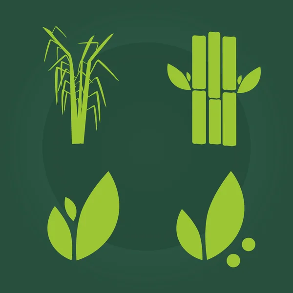 Sugar cane icons set illustration — Stock Vector