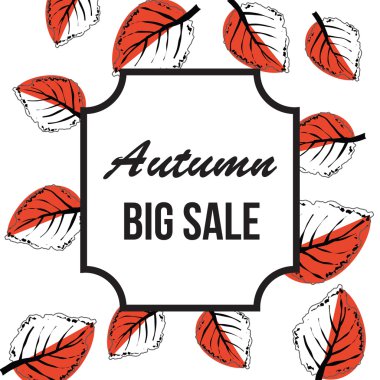 Büyük satış tipografik sonbahar. Sonbahar yaprak