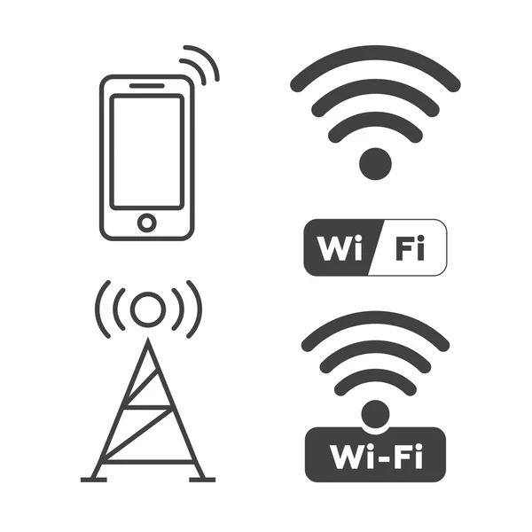Wifi-Symbol auf weißem Hintergrund — Stockvektor