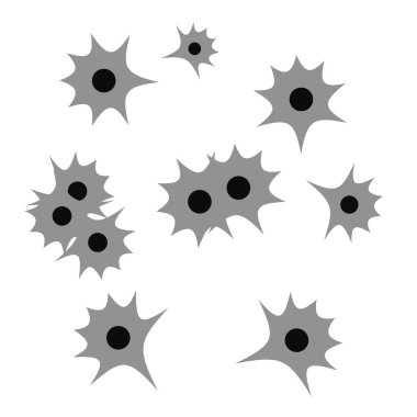 Kurşun delikleri. Siyah kurşun vektörü kırıldı  