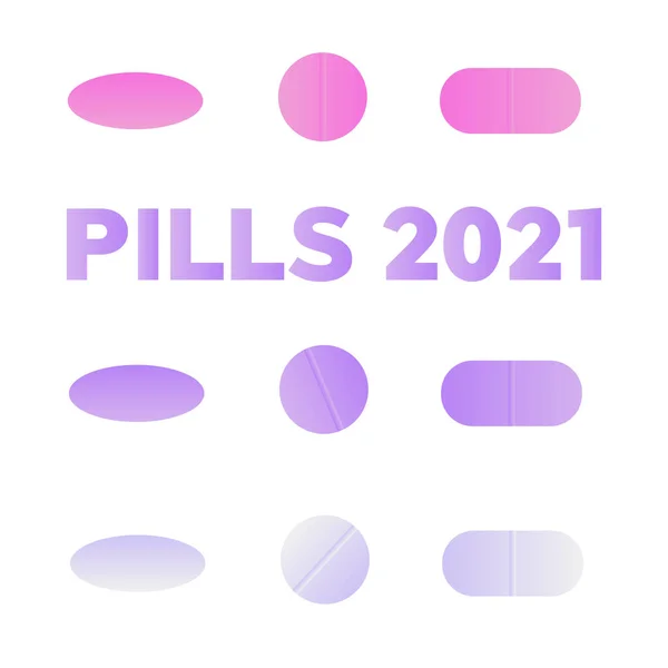 Des Médicaments Vecteur Drogue Antibiotiques Pilules Vitaminiques — Image vectorielle