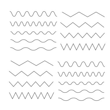 Dalga seti. Eğimli ve zigzag yatay çizgiler